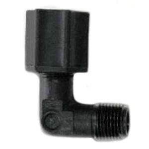 Loctite 97113, 98013, 98009 szelephez 90 fokos, műanyag 1/4"-os termékcső fitting vágógyűrűvel+anya,