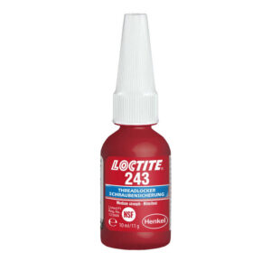 LOCTITE 243 Közepes szilárdságú csavarrögzítő, olajos felületre is, növelt hőállóságú (180ºC), inaktív anyagokon is kikeményedik