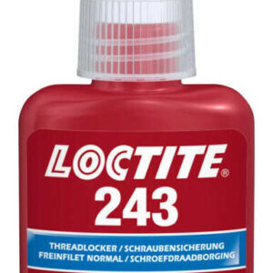 LOCTITE 243 Közepes szilárdságú csavarrögzítő, olajos felületen is működik, növelt hőállóságú (180ºC), inaktív anyagokon is kikeményedik