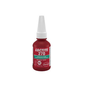 LOCTITE 270 Nagy szilárdságú csavarrögzítő olajos felületen is működik, növelt hőállóságú (180ºC), inaktív anyagokon is kikeményedik